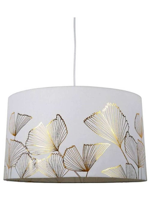 Suspension cylindrique Ginkgo blanc doré D40 - Kiabi