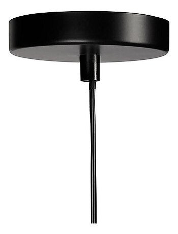 Suspension cylindrique métal lin Alma noire beige