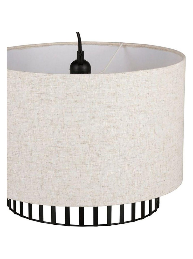 Suspension cylindrique métal lin Alma noire beige Beige - Kiabi