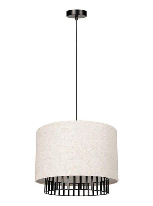Suspension cylindrique métal lin Alma noire beige - Kiabi