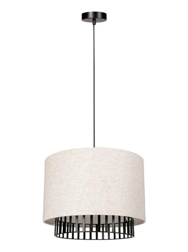 Suspension cylindrique métal lin Alma noire beige Beige - Kiabi