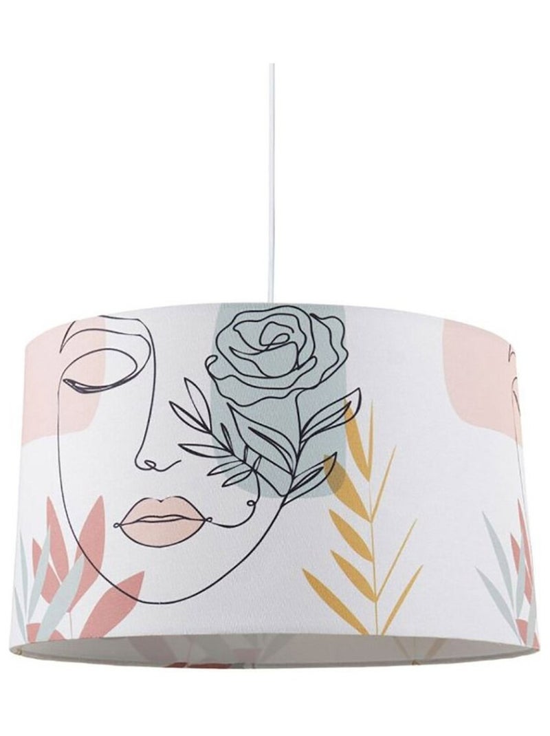 Suspension cylindrique tissu Visage D40 Blanc - Kiabi