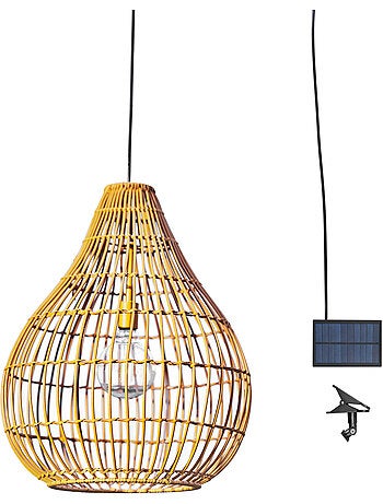 Suspension de jardin en rotin solaire, 47cm, Marron