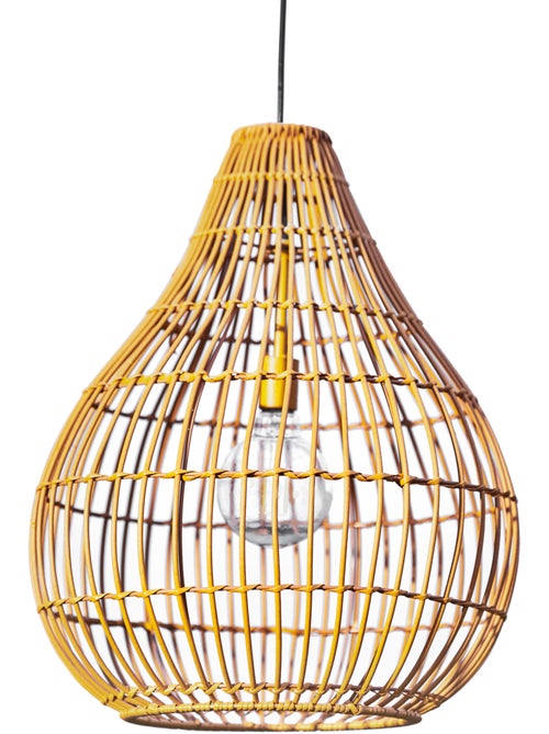 Suspension de jardin en rotin solaire, 47cm, Marron - Kiabi