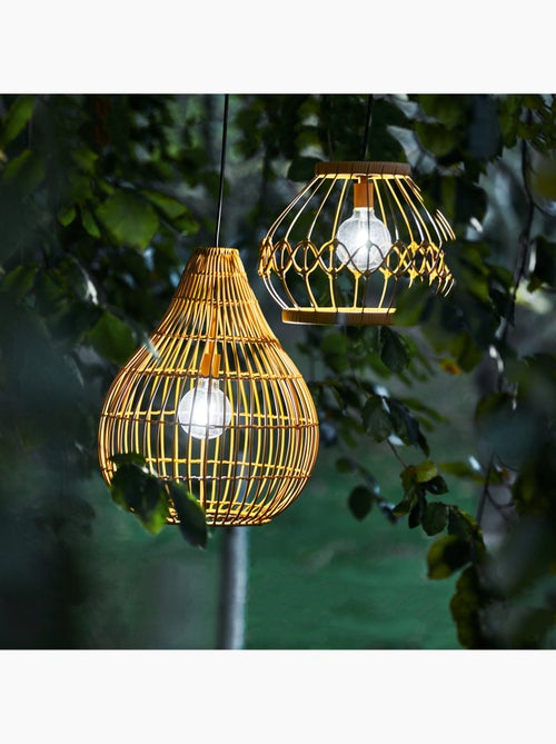 Suspension de jardin en rotin solaire, 47cm, Marron - Kiabi