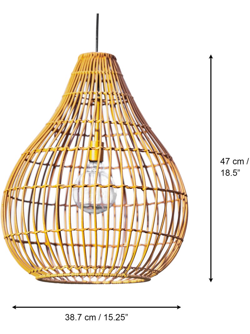 Suspension de jardin en rotin solaire, 47cm, Marron Marron - Kiabi