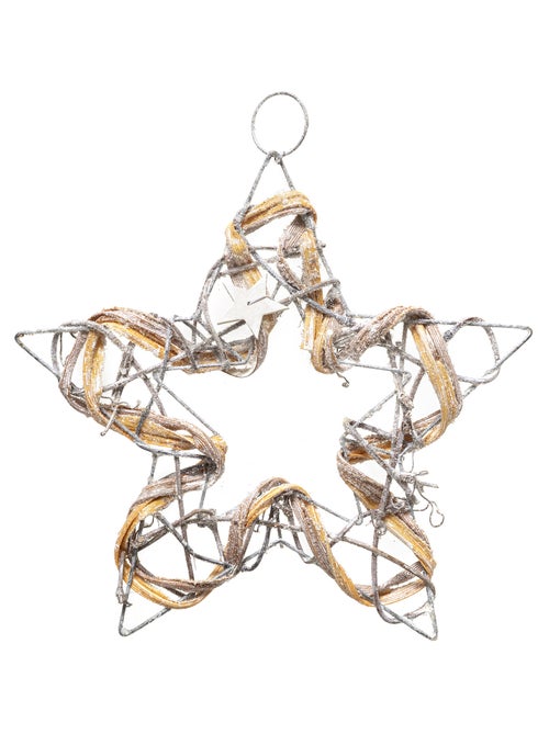 Suspension de Noël en métal et rotin - Kiabi