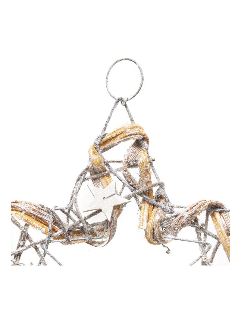 Suspension de Noël en métal et rotin Beige clair - Kiabi