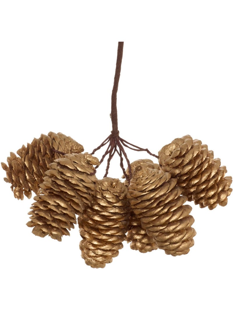 Suspension de sapin branche longue pomme de pin dorée 13 cm Doré - Kiabi