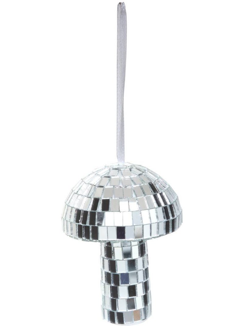 Suspension de sapin champignon effet disco 8 cm Argent - Kiabi