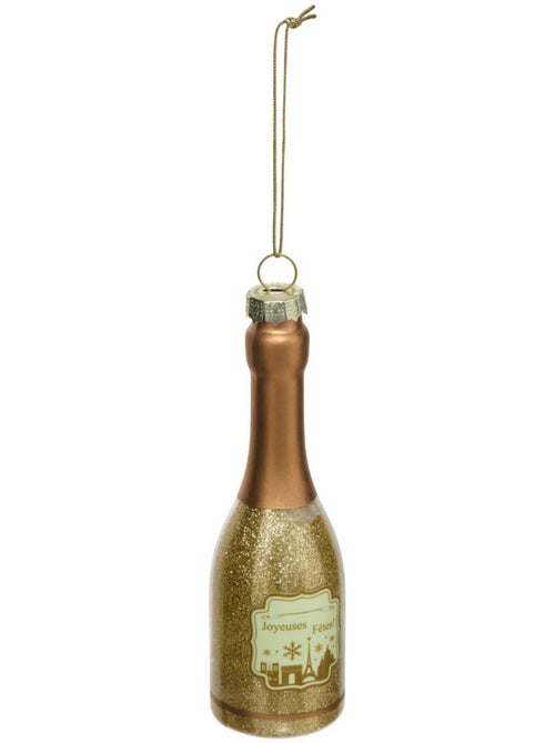 Suspension de sapin champignon en verre doré 12 cm - Kiabi