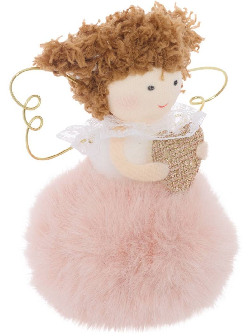 Suspension de sapin fée pompon en textile 11 cm Blanc - Kiabi