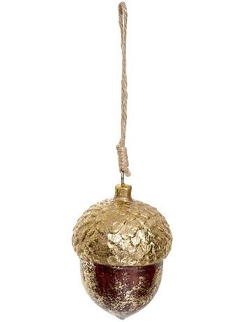 Suspension de sapin gland en bois or et bronze 8 cm