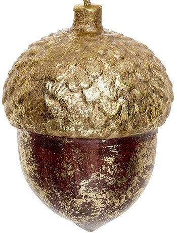 Suspension de sapin gland en bois or et bronze 8 cm