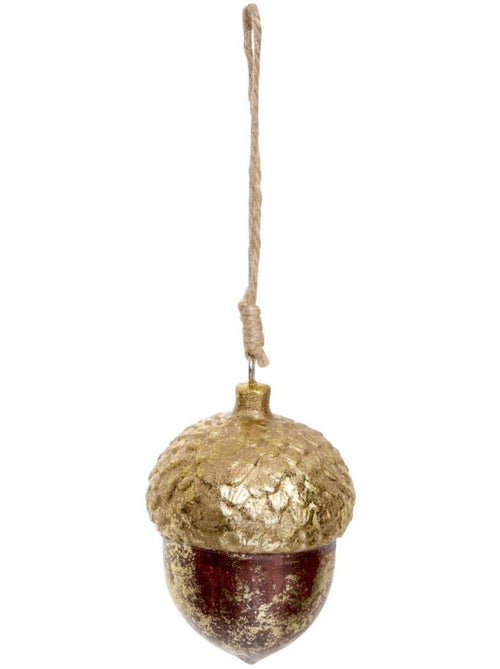 Suspension de sapin gland en bois or et bronze 8 cm - Kiabi