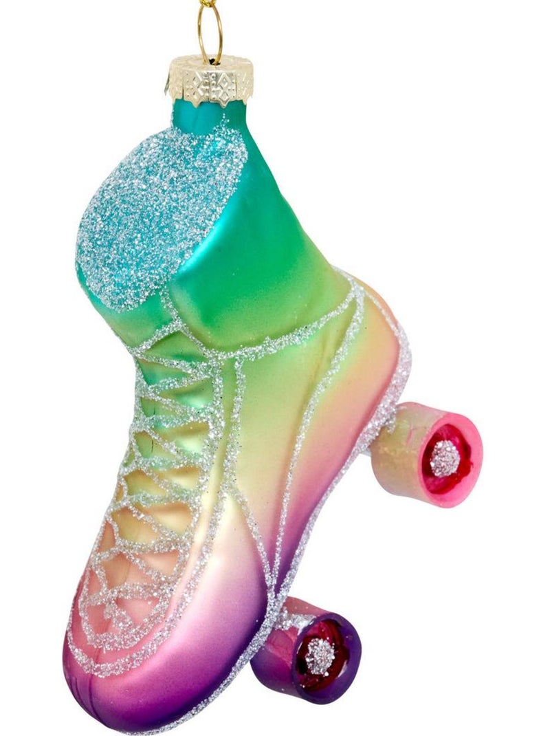 Suspension de sapin roller en verre multicolore 8 cm Multicolore - Kiabi