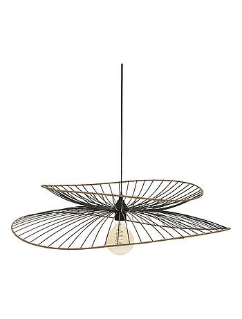 Suspension design en métal et raphia