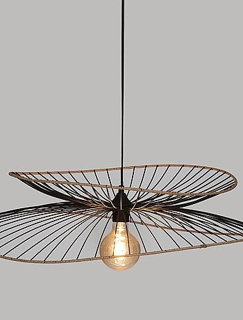 Suspension design en métal et raphia