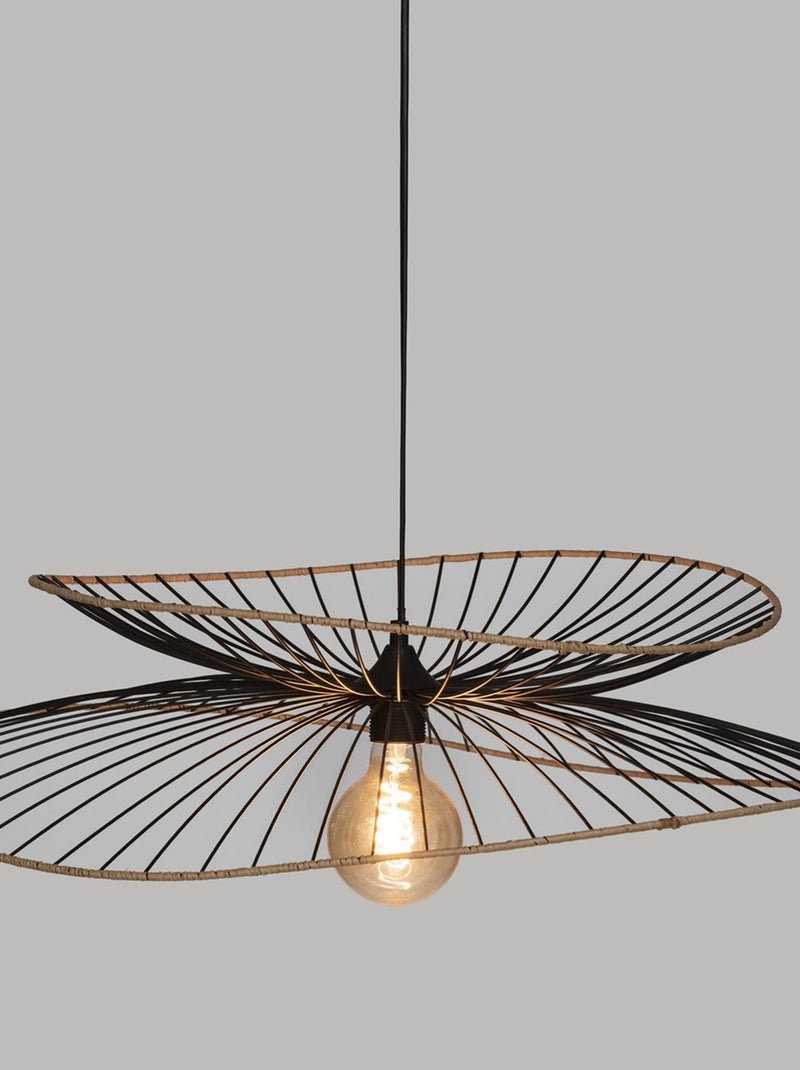 Suspension design en métal et raphia Noir - Kiabi