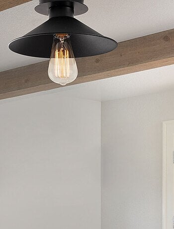 Suspension d'intérieur design en oréole - Diam. 50 cm - Noir