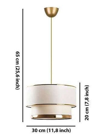 Suspension double cylindre en coton et métal design vintage EPHESE