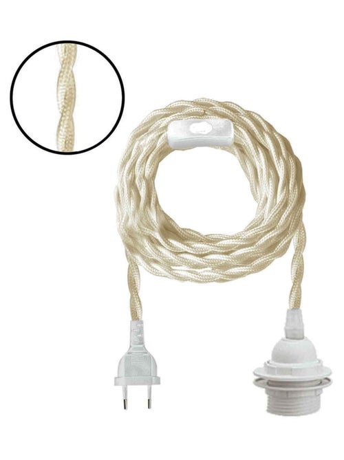 Suspension douille baladeuse avec câble torsadé 3 mètres - Kiabi