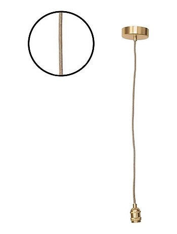Suspension douille doré satiné