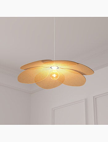 Suspension en bambou forme fleur à pétales 62cm RYM
