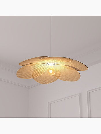Suspension en bambou forme fleur à pétales 62cm RYM