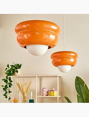 Suspension en fonte diffuseur en verre 28cm PATTY