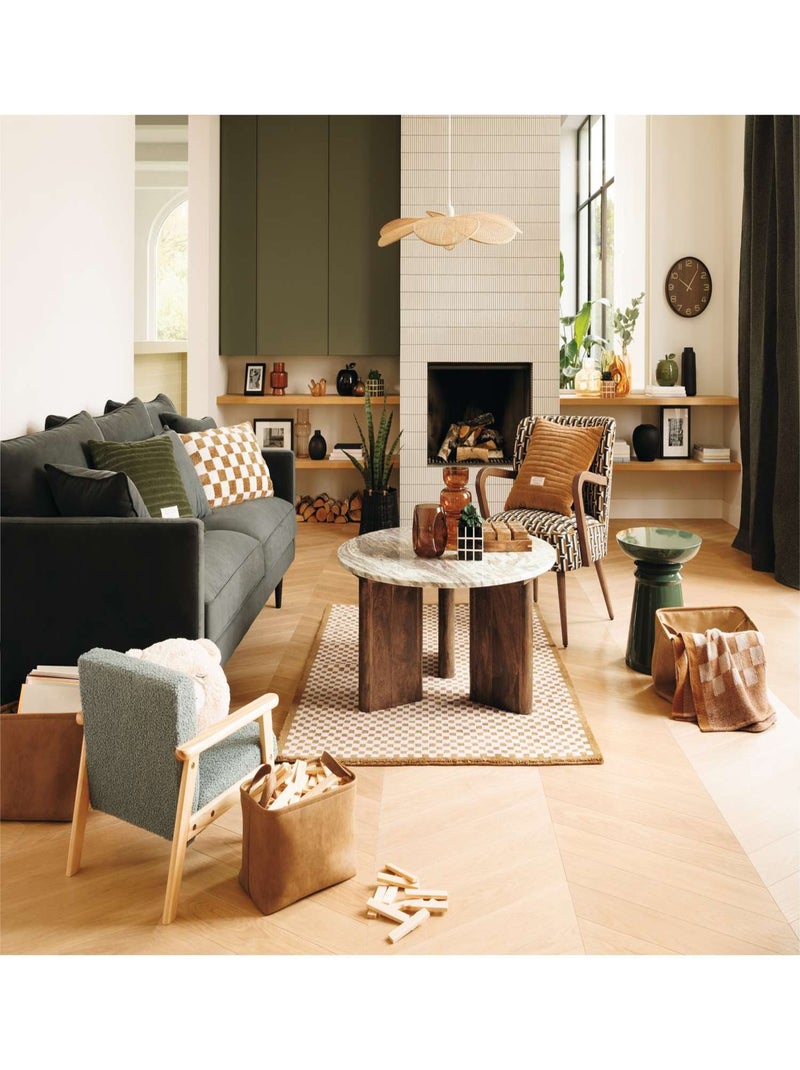 Suspension en forme de pétales en bois et acier RYM Beige - Kiabi