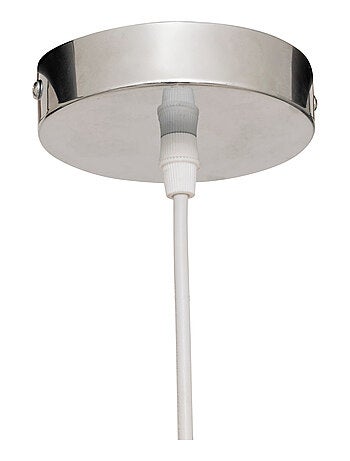 Suspension en métal - Effet chrome avec globe en verre