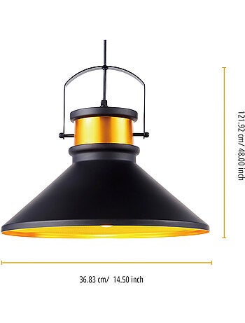 Suspension en métal, 122cm, Noire