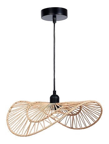 Suspension en métal et corde beige