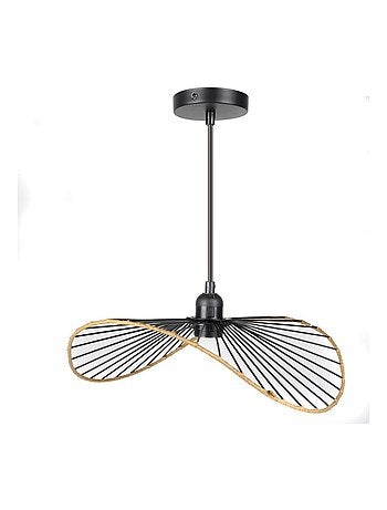 Suspension en métal noir et corde D35