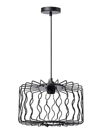 Suspension en métal noir ondulé