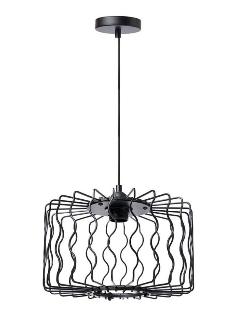 Suspension en métal noir ondulé Noir - Kiabi
