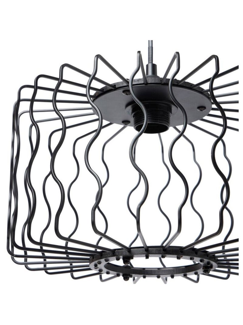 Suspension en métal noir ondulé Noir - Kiabi