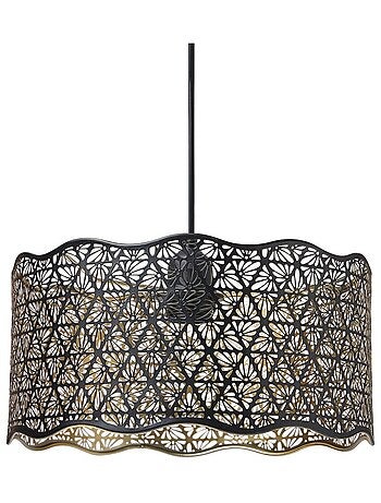 Suspension en métal noire et dorée