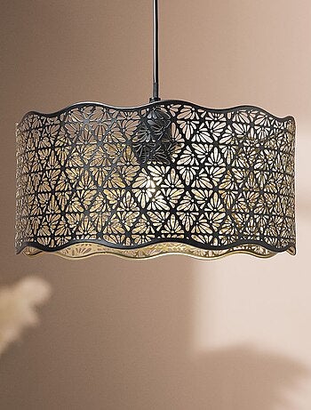 Suspension en métal noire et dorée