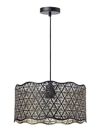 Suspension en métal noire et dorée