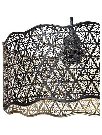 Suspension en métal noire et dorée