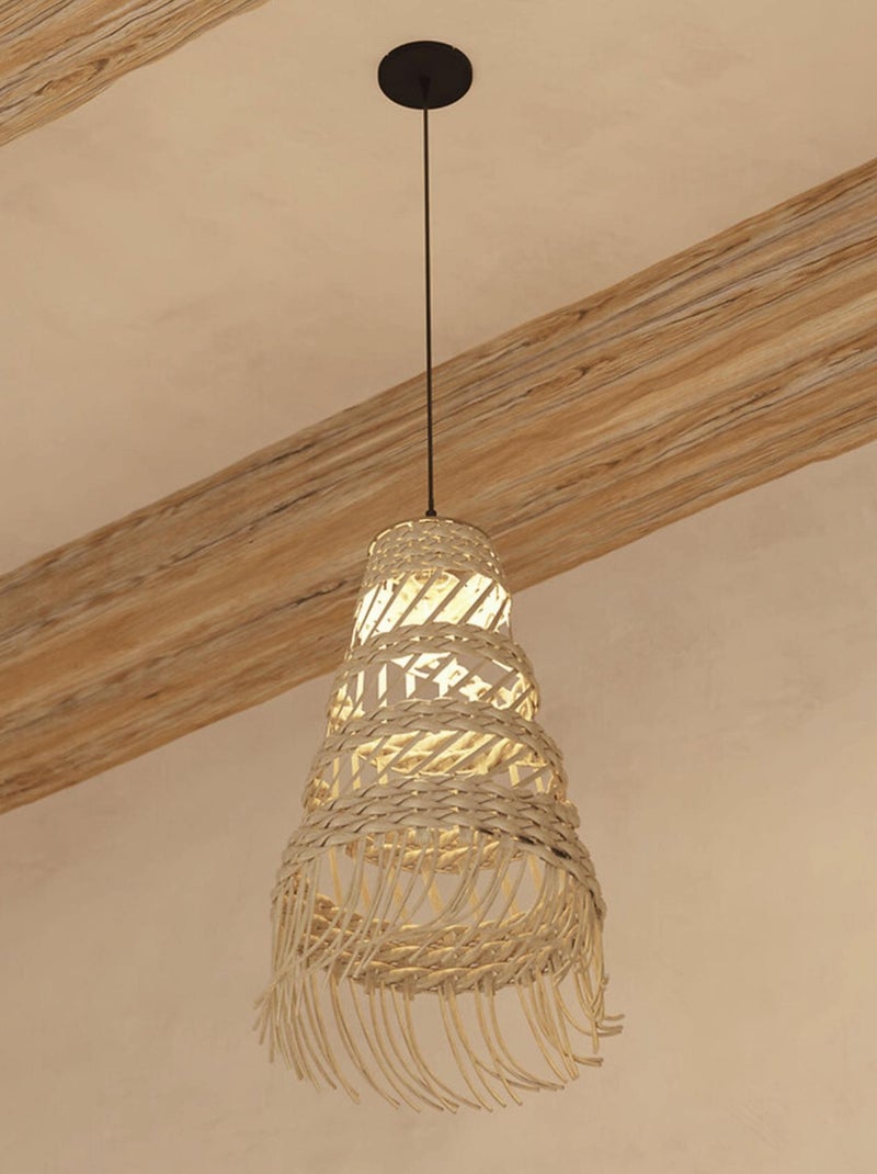 Suspension en roseau à franges Beige - Kiabi