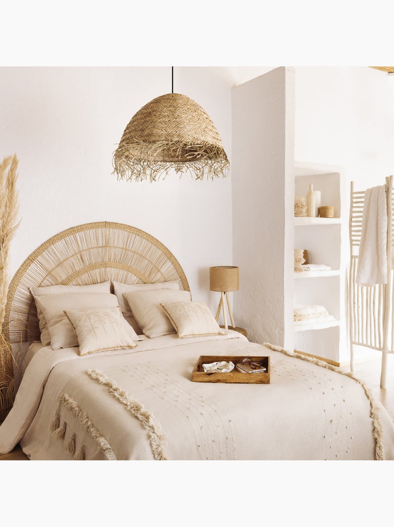 Suspension en roseau tressé finitions frangées SEAV Beige - Kiabi