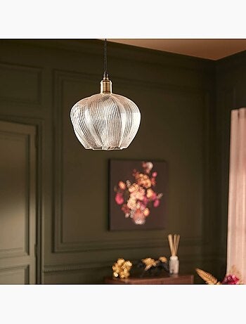 Suspension en verre design floral PHYLAS