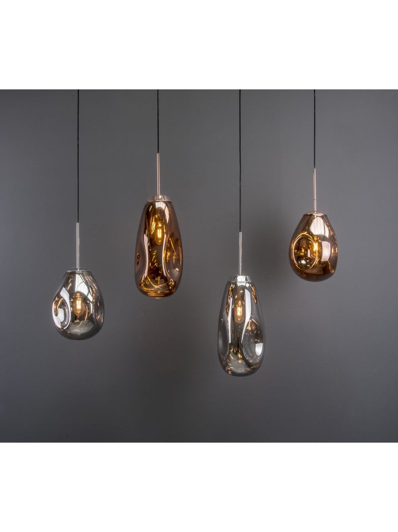 Suspension en verre design moderne BLOWN Gris - Kiabi