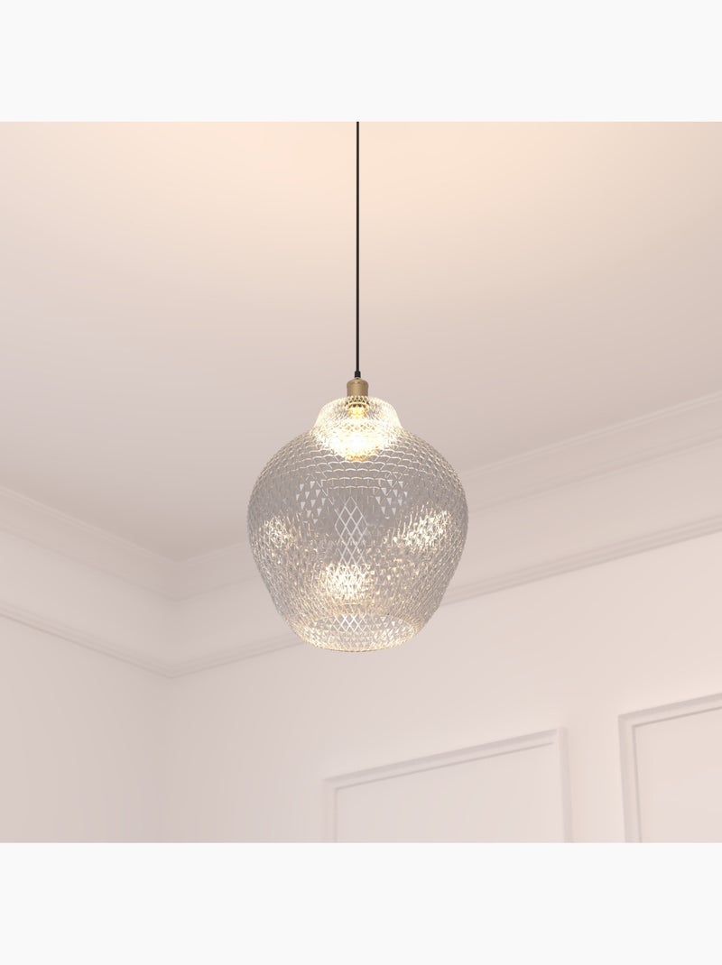 Suspension en verre texturé OMAHA Transparent - Kiabi