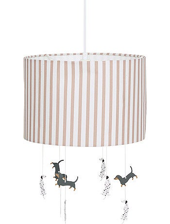 Suspension enfant abat-jour rayé avec figurines SCOTT