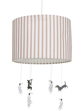 Suspension enfant abat-jour rayé avec figurines SCOTT