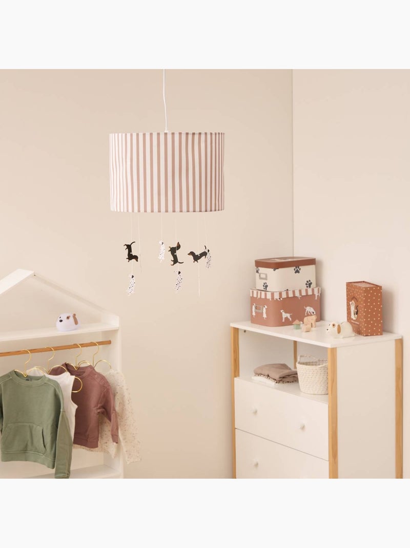 Suspension enfant abat-jour rayé avec figurines SCOTT Marron - Kiabi